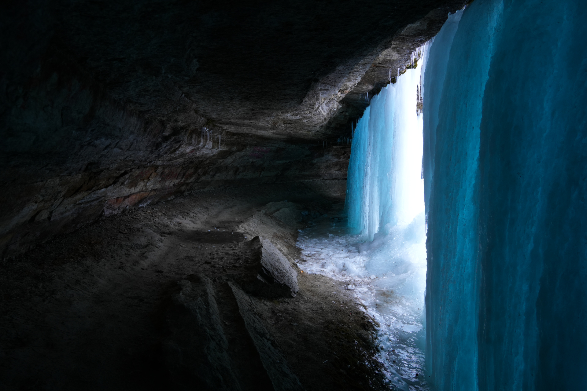 Behind an Icy Waterfall Twin Cities, MN